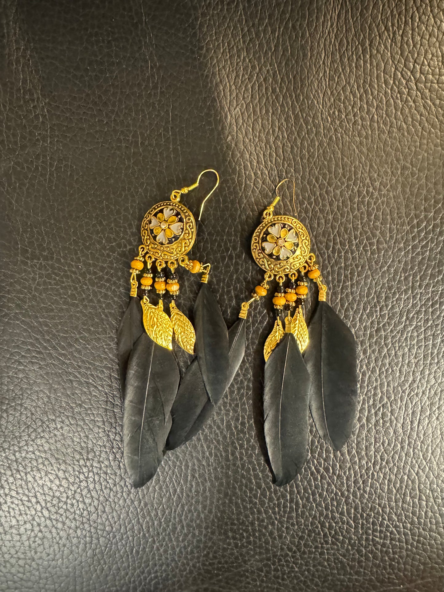 Feather Beaded Earrings