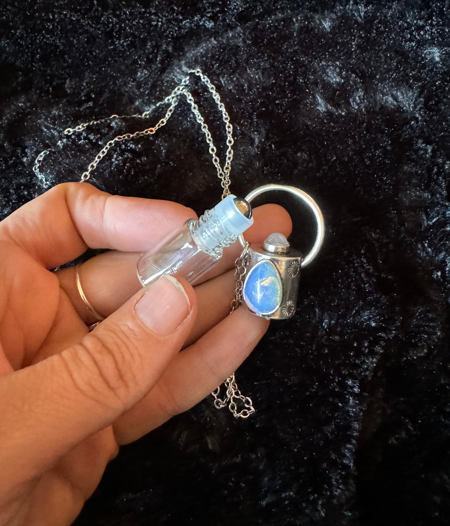 Natural Moonstone essential oil roller bottle 32 in.