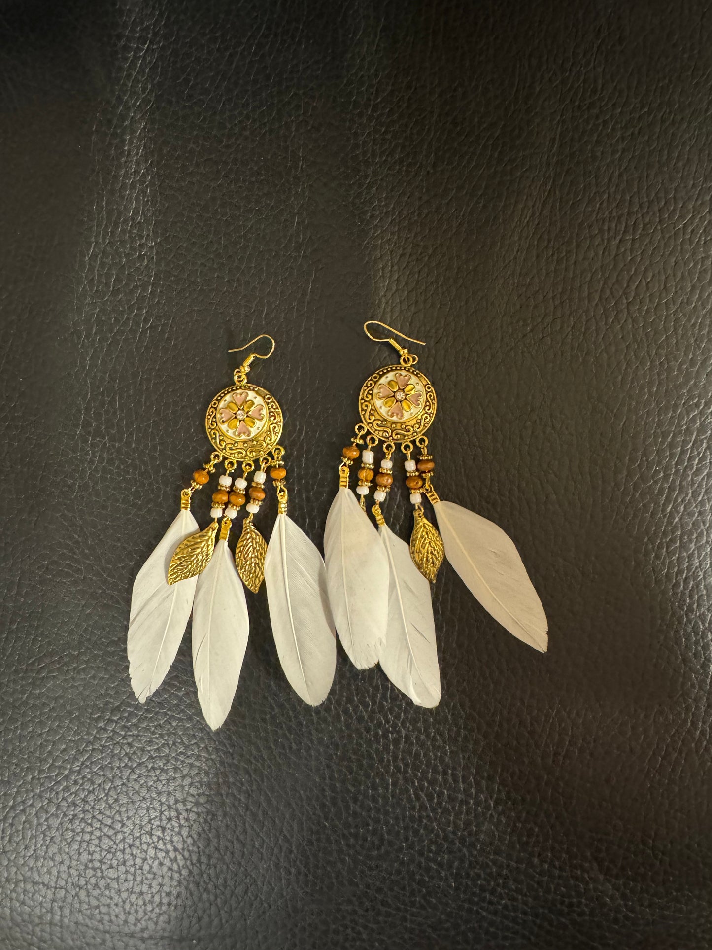 Feather Beaded Earrings
