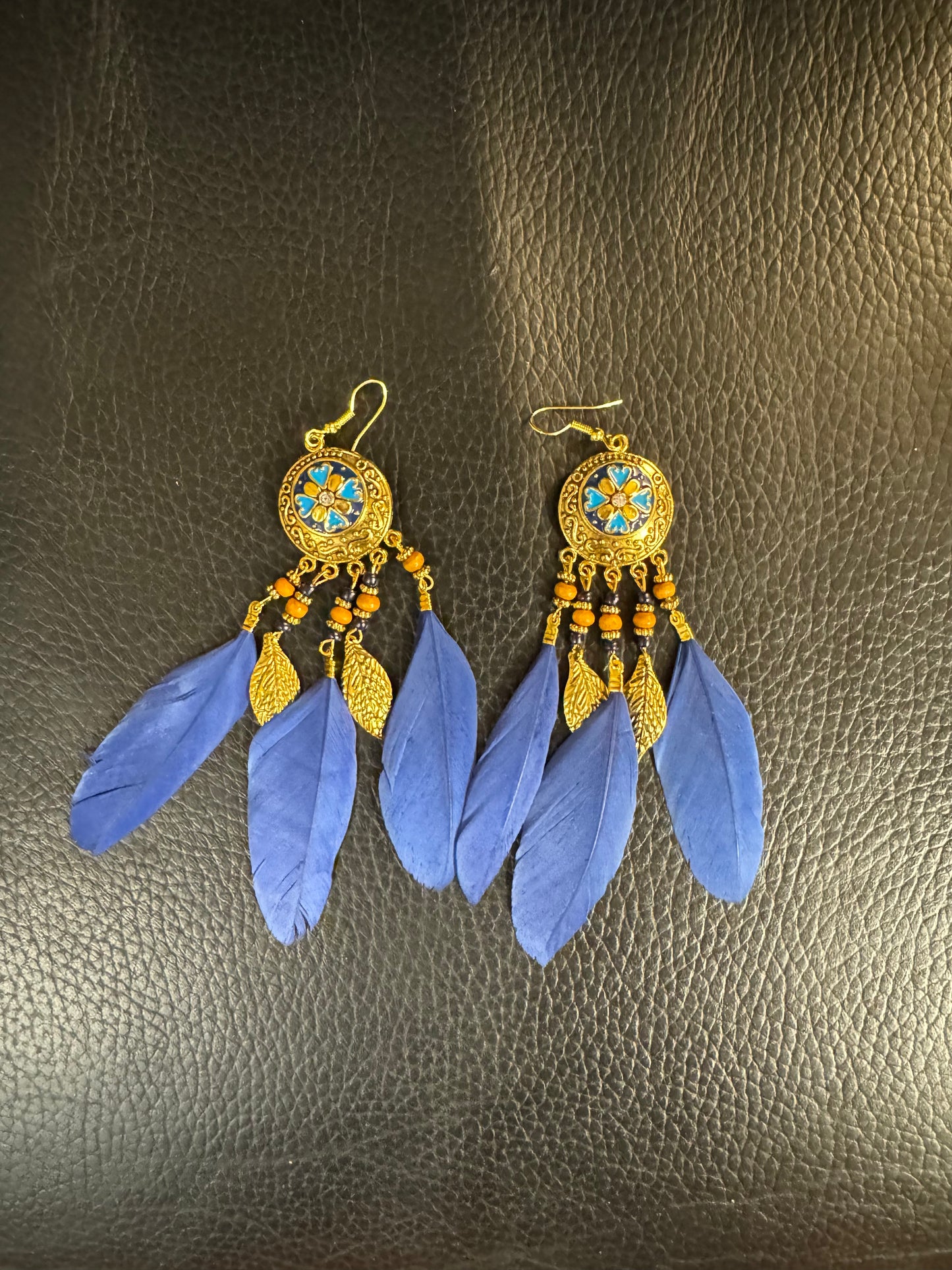 Feather Beaded Earrings