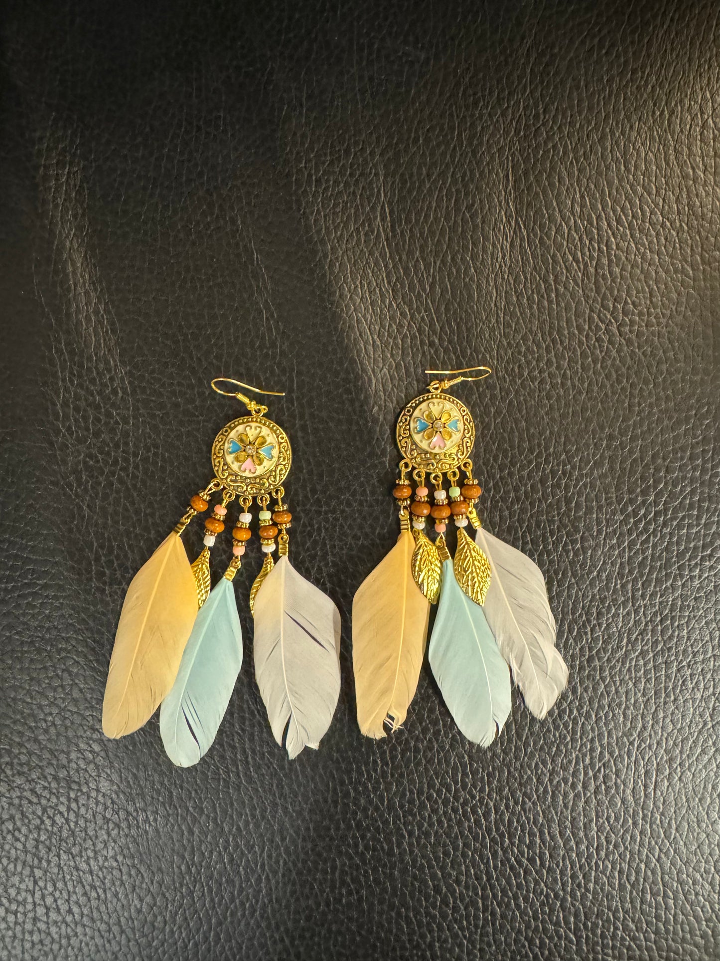Feather Beaded Earrings